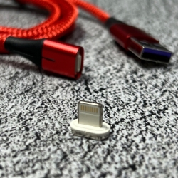 Магнитный Кабель Lightning 8-pin QC 3.0 Красный