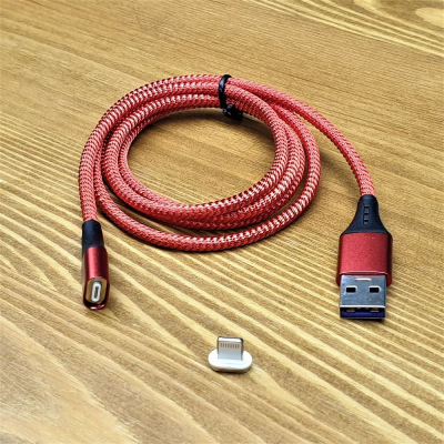 Магнитный Кабель Lightning 8-pin QC 3.0 Красный