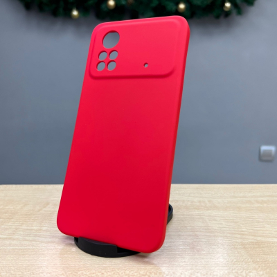Накладка для Xiaomi POCO X4 Pro Silicone Case, красная