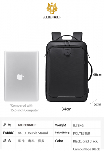 Рюкзак Golden Wolf GB-00450 Camouflage black