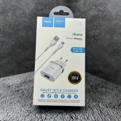 Зарядное устройство Hoco C12Q Smart QC3.0 charger + Micro cable White