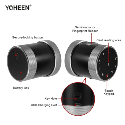 Умный замок для двери YOHEEN Smart Door Lock YS166 Smart Lock Silver