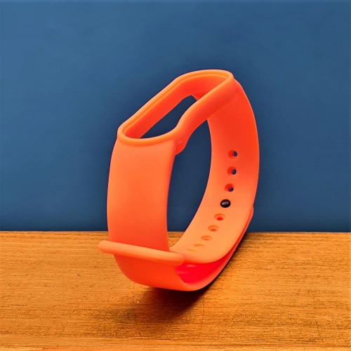 Ремешок для Xiaomi Mi Band 5 силиконовый Оранжевый