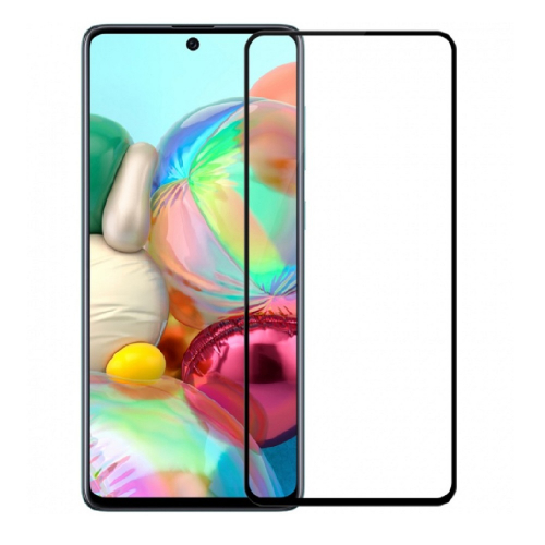 Защитное стекло для Samsung Galaxy A71/M51 Full Glue Черное