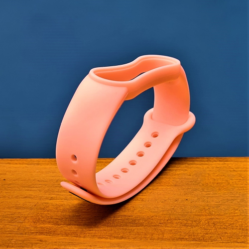 Ремешок для Xiaomi Mi Band 5 силиконовый Розовый