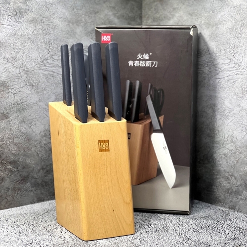 Набор кухонных ножей с подставкой Xiaomi Huo Hou Fire Kitchen Steel Knife Set