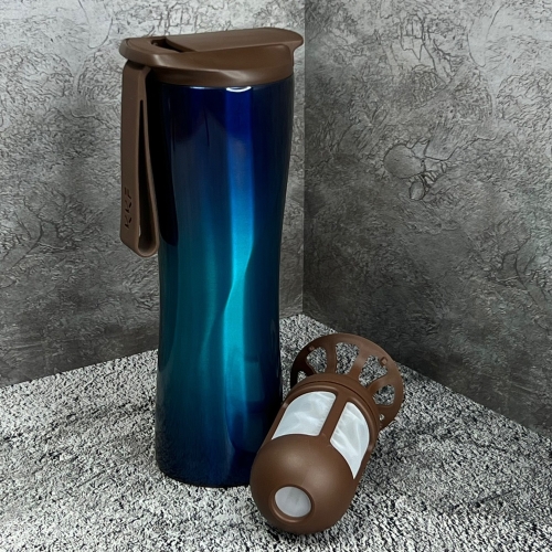 Термос Kiss Kiss Fish Moka Coffee Tumbler 430 мл Blue (без экрана)