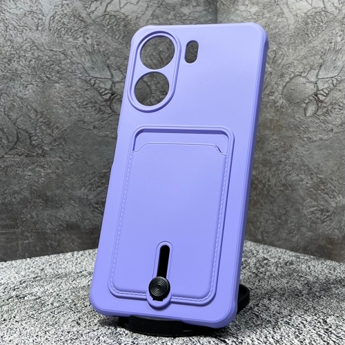 Накладка силиконовая для Redmi 13C c карманом для карты, сиреневая