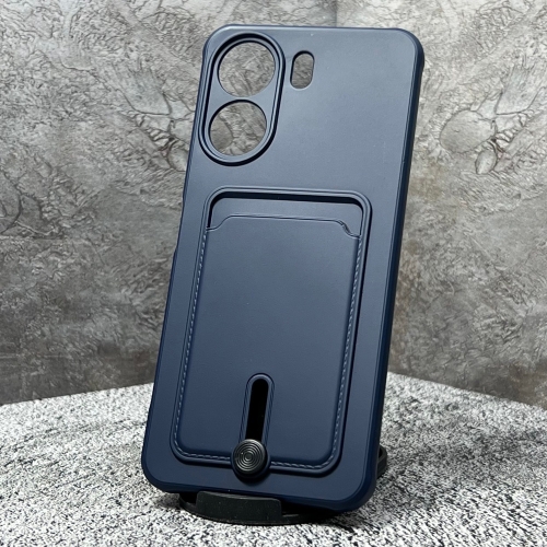 Накладка силиконовая для Redmi 13C с карманом для карты, синяя
