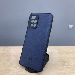 Накладка для Xiaomi Redmi 10 под кожу, синяя